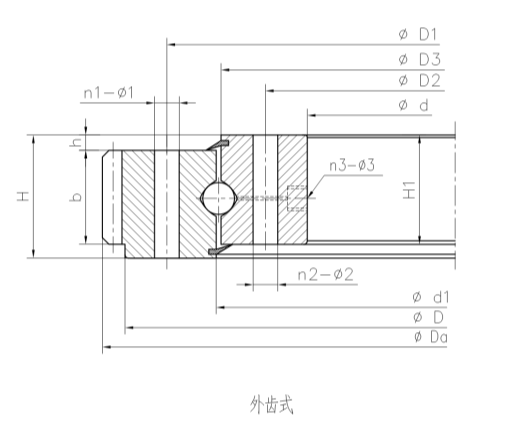 转盘轴承四点型外齿式